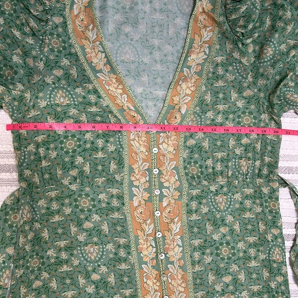Spell Madame Peacock Button Through Gown Long Dress Emerald Color XL Patterned - Picture 7 of 12
